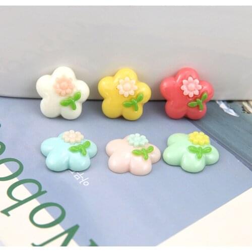 10pcs Ins Cute Earrings for Women Street Korean childrens Fun Resin Patch Flower Earrings Hairpin Hair Accessories Diy Jewelry