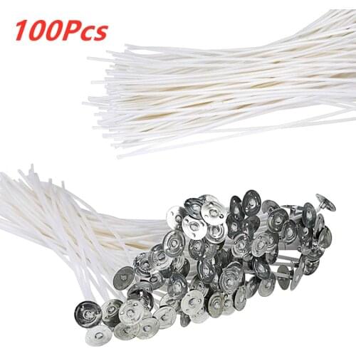 100Pcs/set Candle Wicks Candle Wicks Smokeless Pure Cotton Candle Core DIY Candle Making Pre-waxed Wicks Party Candle Supplies