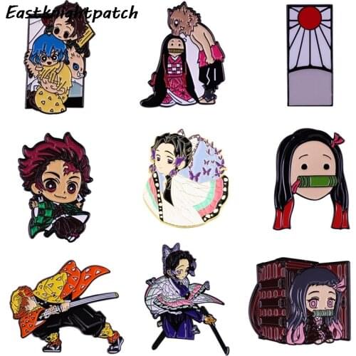 12pcs/lot E3141 Anime Brooch Metal badge Women and Men Enamel Pins Clothes Brooches Shirt Collar Cute Couple Pin Gifts