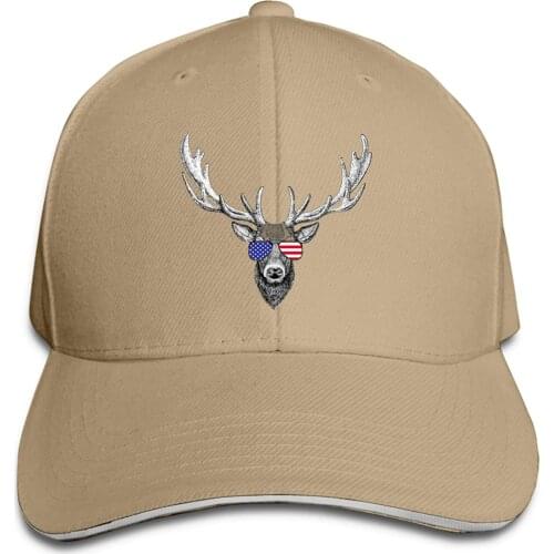 Baseball Cap For Men Deer Hunting Us Flag Mens Womens Adjustable Hat Sandwich Peak Cap