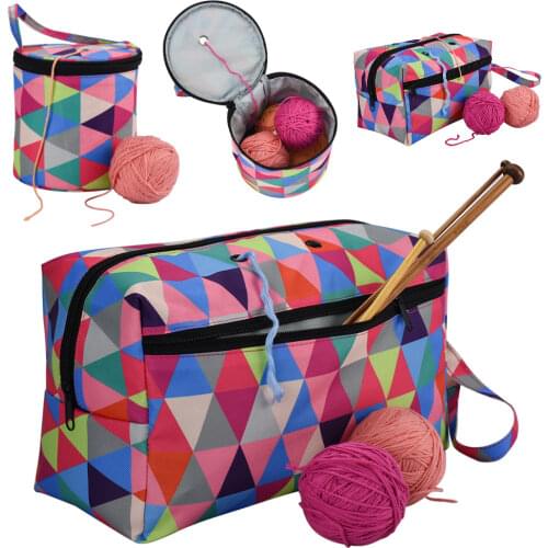 Large Sewing Crochet Hooks Thread Yarn Storage Bag Sewing Kit Organizer Holder Pouch Organizer Handbags For Sewing Accessories