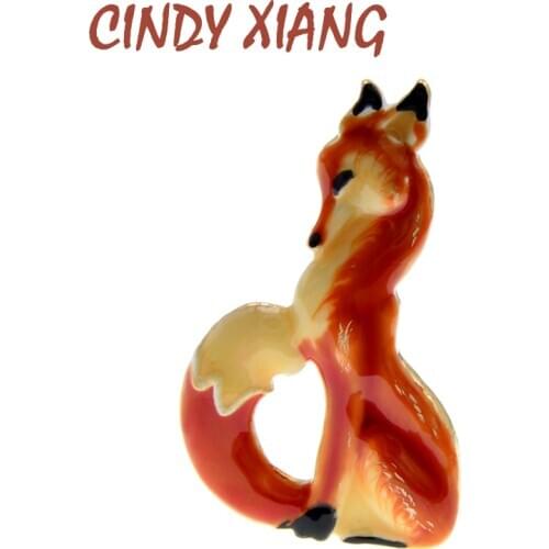CINDY XIANG Enamel Fox Brooches For Women Vivid Animal Pin Winter Design Fashion Jewelry 4 Colors Available New Design Good Gift
