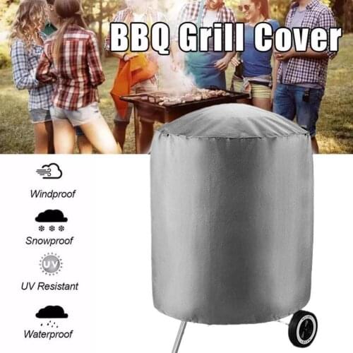 BBQ Cover Rain Protection Grill Accessories Barbecue Covers For Weber Gas Large Barbeque UV Outdoor Garden Round Barbecue Covers