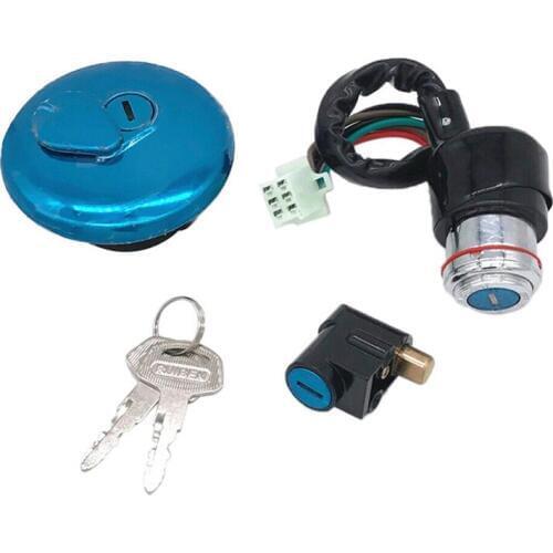Motorcycle Door Lock with Fuel Cap Cover Electric Ignition Switch Lock Set Power