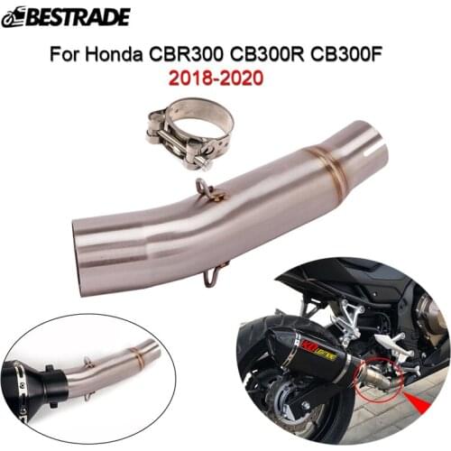 For Honda CBR300R CB300F CB300R 2018-2020 Motorcycle Scooter Exhaust Mid Link Connect Pipe Stainless Steel Slip On 51mm Mufflers