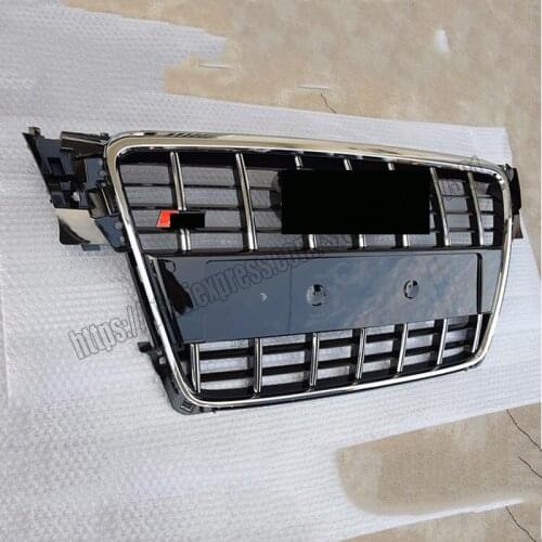 Front grill gloss BLACK cover for audi a4 / s4 b8 2009 09 2010 10 2011 11 2012 12 For s4 style car accessories