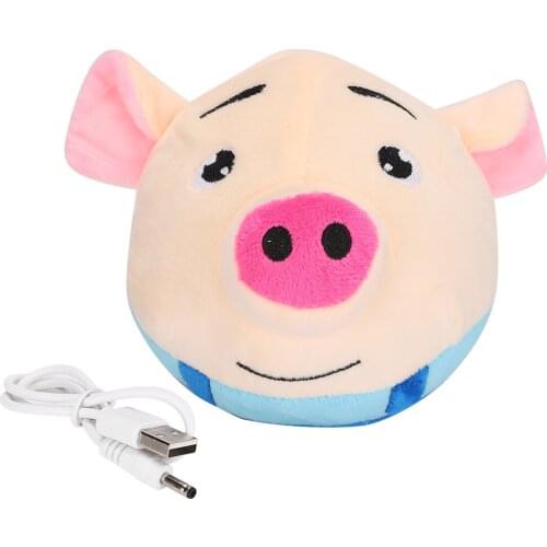 Wonderlife Pet Dog Toy Ball Dog Sound Ball Pet Bouncing Jump Ball Cartoon Pig Doll Ball USB Electric Interaction Washable Sing
