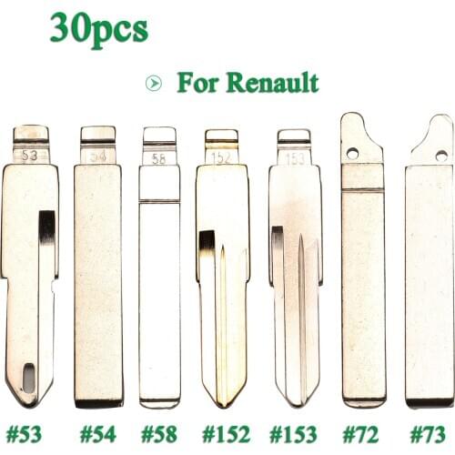 Bilchave 30pcs VAC102/VA2/HU83 Remote Key Blade Fob For Lada Renault Megan Dacia Clio Duster KD #53 #54 #58 #72 #73 #152 #153