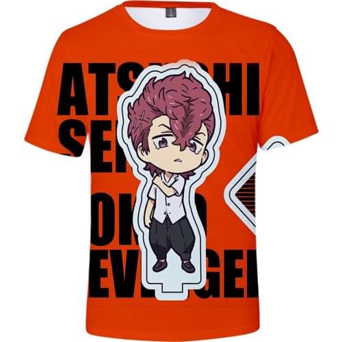 Kawaii 2021 Arrival Tokyo Avenger Anime 3D T-shirt Summer Fashion Round Neck Short Sleeve Streetwear Clothes Y2K Women-clothing