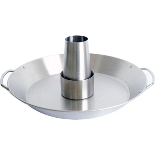 Round Roast Chicken Pan with Double Handles Turkey Grill Barbecue Bracket Holder Y1QB