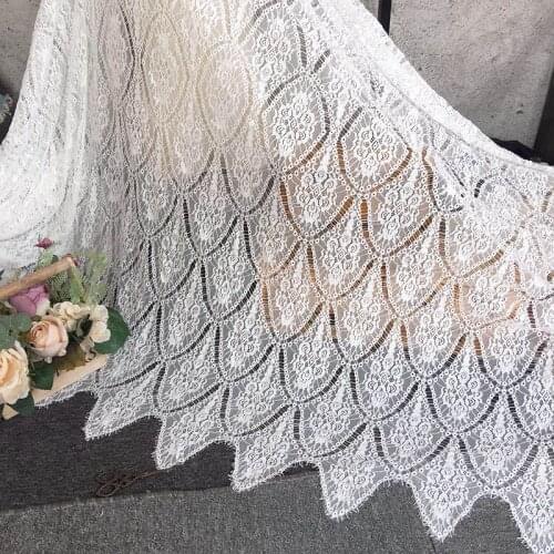 High Quality Skinfreindly Eyelash Lace Fabric Wedding Dress Material DIY Handmade Clothes Accessories Width 150cm 3M/piece