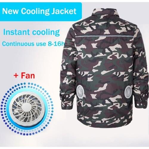 2021 Summer Thin Hiking Jackets+Fan Fast Cooling Coat Fishing Cycling Hiking Vest High Temperature Work Outdoors Top