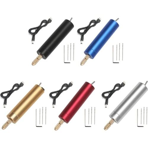 Mini Small Electric Drill - Portable Mini Small USB Drills Handheld Micro USB Drill with 3pcs Bits and L Pins DC 5V Dropship