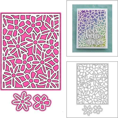 2020 New Rectangle Background Metal Cutting Dies For DIY Flower Embossing Decoration Greeting Card Album Scrapbooking No Stamps