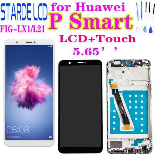 New for Huawei P Smart FIG-LX1/L21 LCD Display Touch Screen Digitizer Panel Assembly with Frame P Smart ENJOY 7S LCD