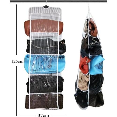 10 Compartment Closet Bag Organizer Black Lined Transparent Storage Bag Door Wall Hanger Apparatus Quality Product
