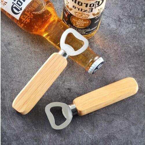 Wooden Handle Beer Openers Bar Tools Soda Beer Bottle Cap Opener Wine Bottle Opener Tool LX1401