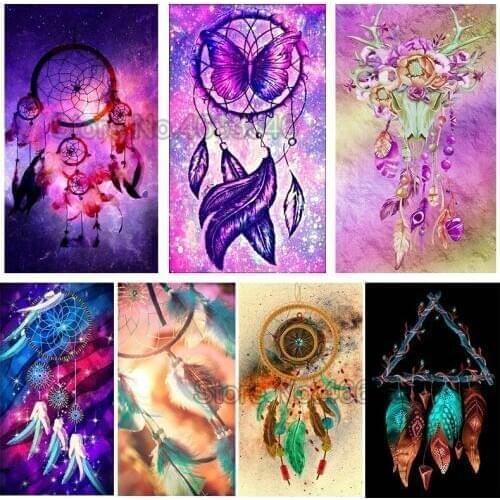 Feather 5D embroidery pattern resin mosaic dream Chaser diy diamond painting cross stitch kits room decoration wall stickers