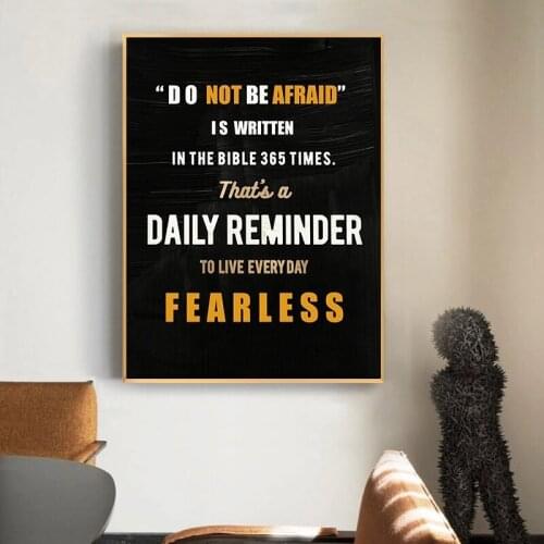 Don't Be Afraid Of Inspirational Poster Canvas Print Mural Home Decoration Slogan Pictures Living Room Bedroom Decoration