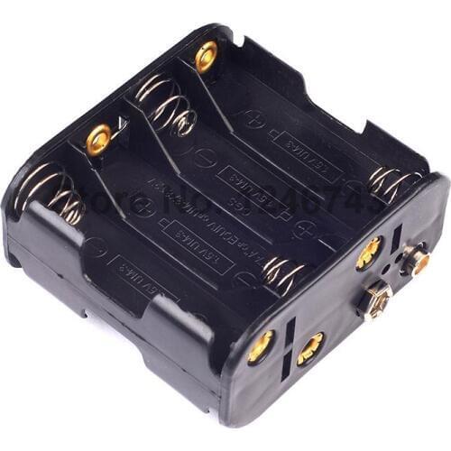 58x61x30mm Plastic 12V Battery Clip Slot Storage Holder Box Case for 8PCS AA Batteries with 6 Leads Wire High Quality