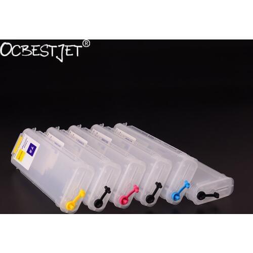 [Third Party Brand] 280ML Refillable Cartridge For HP 70 Empty Ink Cartridge For HP DesignJet Z5400 Printer 6 Colors/Set