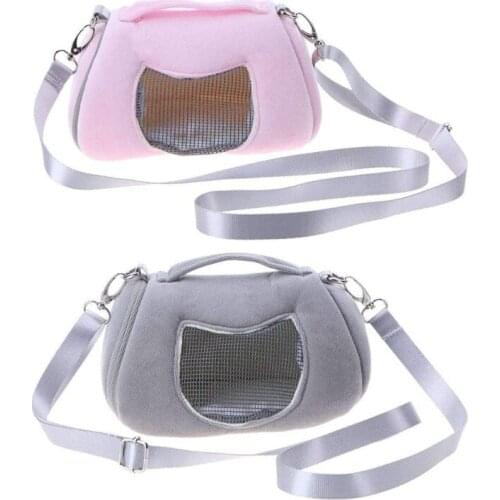 Carrier Bag Portable Hamster Outgoing Breathable Handbag Pouch with Adjustable Shoulder Strap Warm Nest for Hedgehog Chinchilla