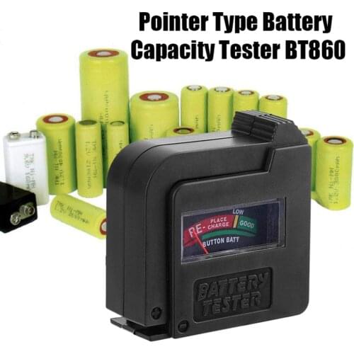 Battery Tester Checker BT860 Handheld Lightweight Universal Battery Voltage Tester Monitor for 1.5V/AA/AAA/9V Button Cell