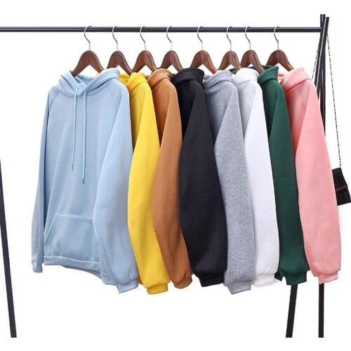 Hoodies Women 2021 New Fashion Enemies New Autumn Winters Hooded Fleece Pure Color Loose Type Leisure Sweatshirt TXWY07