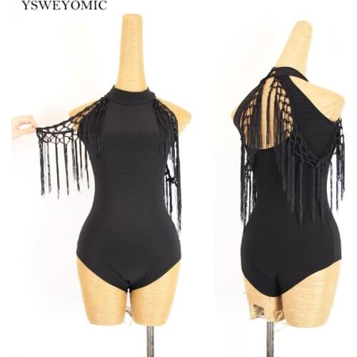 Latin Dance Top Black Soft Fabric Sleeveless Latin Ballroom Dance Bodysuit Women/Ballroom/Tango/Cha Cha/Rumba/Samba/Latin tops