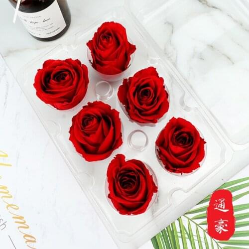 2pcs Eternal Rose Ecuador imported 6-7cm 6 flowers inlaid flowers Florist supplies wreath flower wall wedding