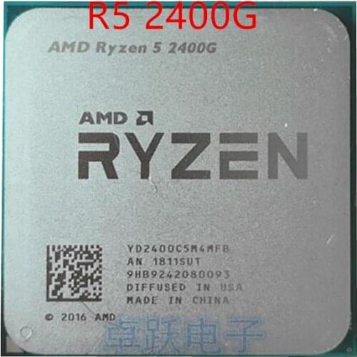 AMD Ryzen 5 2400G R5 2400G 3.6 GHz Quad-Core Quad-Thread 65W CPU Processor YD2400C5M4MFB Socket AM4