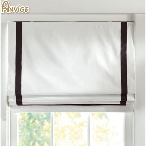 Anvige Striped Full Blackout/Light Filter Roman Shades ,Easy Install Washable Curtains ,Customized Window Curtain Drape