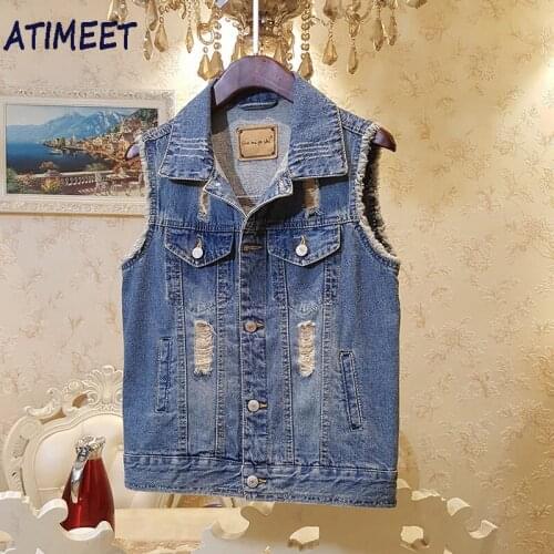 Женские джинсовые жилеты ATIMEET China At AliExpress