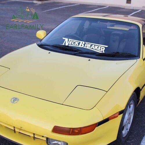 EARLFAMILY 90cm x 16.4cm Car Styling JDM Neck Breaker Stance Banner Car Sticker Dapper Front Windshield Dope Stance Accessories