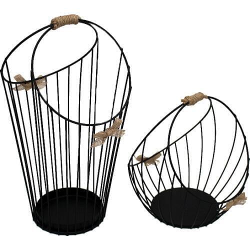 European Iron Candle Holder Table Decorations Candlestick Hanging Lantern Hand-held Multi-functional Sundries Storage Basket