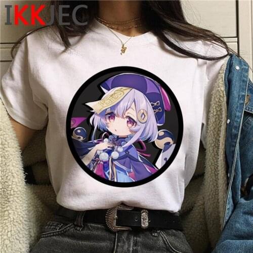 Genshin Impact tshirt top tees female tumblr white t shirt grunge t-shirt white t shirt