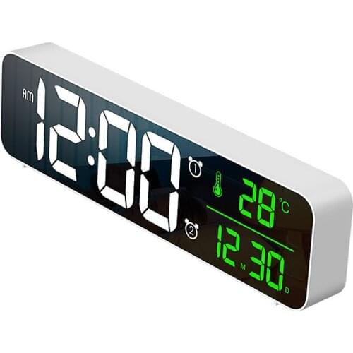 Creative Alarm Clock with LED screen 12H/24H temperature C/F Dual alarm clock 40 tunes classic music USB plug desk clocks