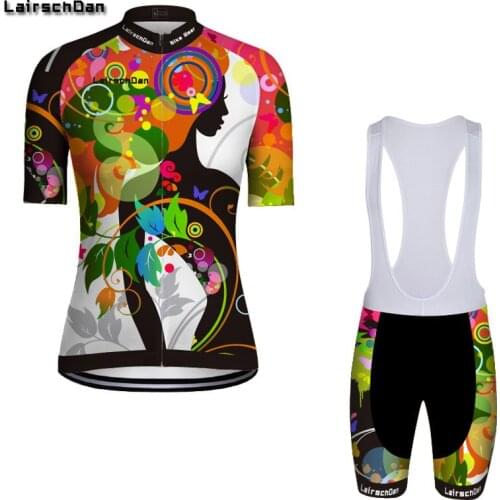 Lairschdan 2021 New Summer Women Road Bike Jersey Sets Mtb Bicycle Clothes Suit Cycliste Femme Short Sleeve Cycling Clothing Kit