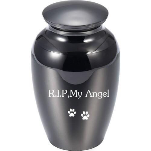 Paw Print Stainless Steel Memorials Urn for Dear Cat Dog Ashes Keepsake,R.I.P My Angel Dog Funeral Cremation Urns