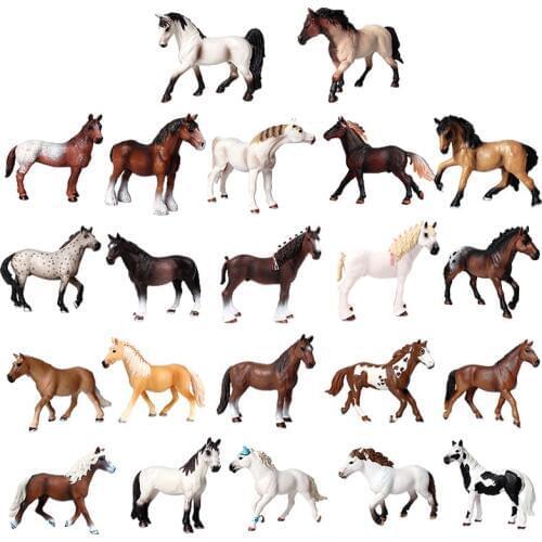 Wild Animal Horse Model Appaloosa Lusitano Clydesdale Haflinger Black White Steed Pinto Stallion Ranch Collectible Figurine Toys