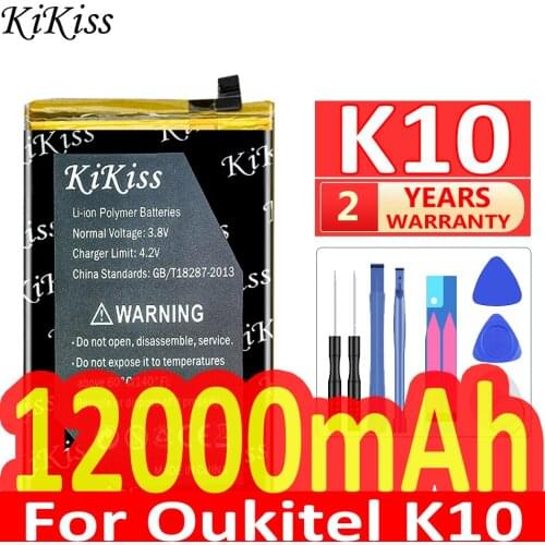 KiKiss 12000mAh Powerful K10 Battery for Oukitel K10 Mobile Phone Batteries Battery with Free tools