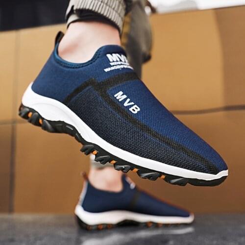 New mens shoes sneakers set foot casual shoes outdoor sports light summer breathable mesh comfortable black walking