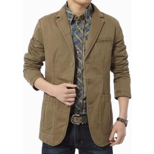 Mens Men Autumn Casual Jackets And Coats Thin Cotton Material Single Breasted Jacket Plus Size 5XL HJ519