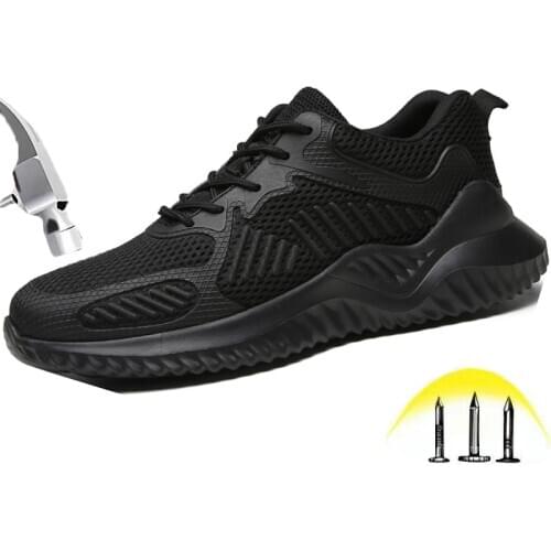 Fashion Safety Shoes Men Wear resistant Light Breathable Boots Anti-slip Rubber Outsole anti-Smashing Puncture Proof Work Shoes