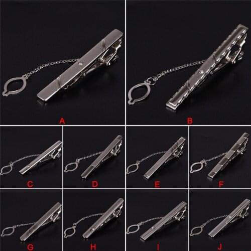 Men Silver Necktie Tie Clip Stainless Steel Plain Clasp Bars Pins Clips Jewelry