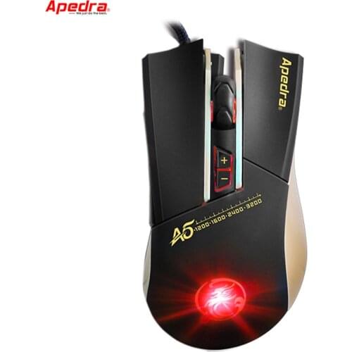 APEDRA New USB Wired Computer Mouse 3200DPI Macro Program Optical Gaming Mouse Gamer Cable Mice for PC Laptop Game LOL CSGO Dota