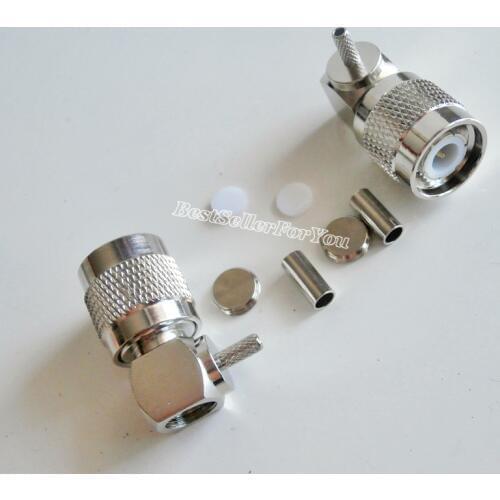 1Pcs TNC male crimp 90 Degree For RG174 RG316 LMR100 cable right angle RF Connector