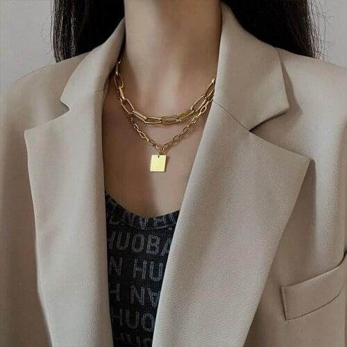 Necklace for Women Retro Pendants Necklace Multilayer Necklace Thick Chain Necklace Jewelry Accessories