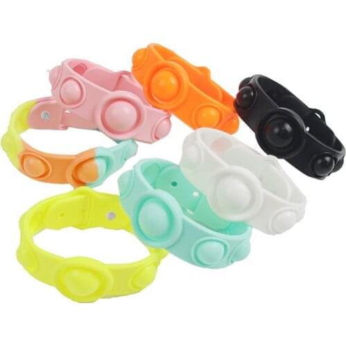 Antistress Fidget Bubble Dimple Silicone Bracelet Stress Relief Artifact Figet It Toy Safe and Non-Toxic Educational Wristband