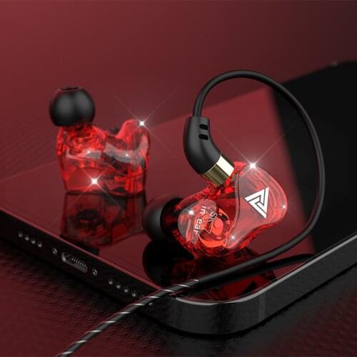 QKZ SK7 3.5mm Wired In-ear Earbuds Super Bass Music Earphone Sports Headset with Microphone Three Sizes of Silicone Earcaps